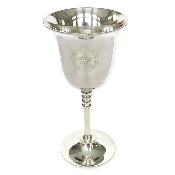 Silver-Plated Pentagram Chalice (6 Inches)