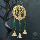 Brass Tree of Life Chime with Beads