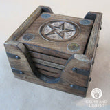Wood Pentagram Coasters (Set of 6)