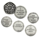 Witches' Wisdom Pewter Pocket Stone (Choose Style)