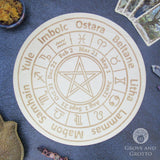 Wheel of the Year Altar Tile on Birch Wood (12 Inches)