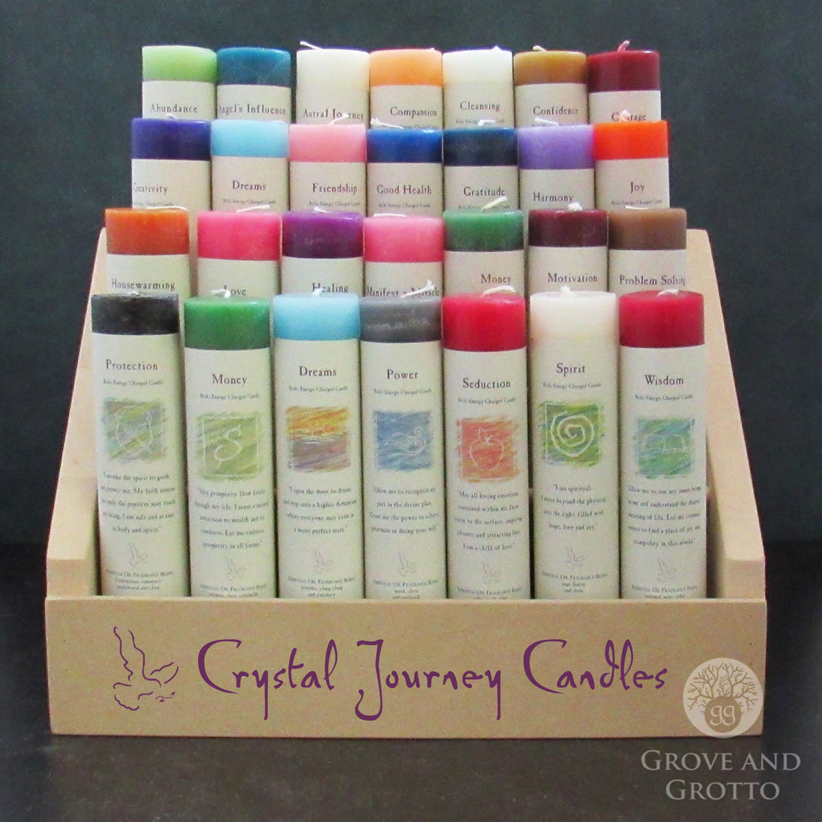 Crystal Journey Herbal Magic Candle Money Grove and Grotto
