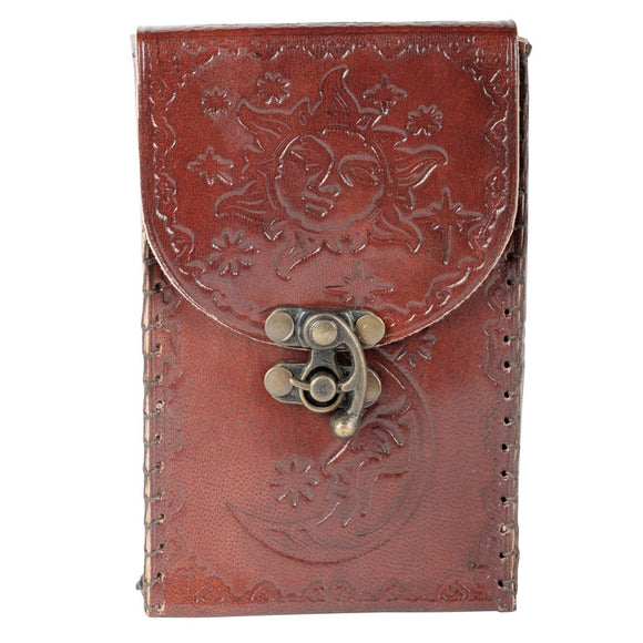 Sun and Moon Leather Tarot Deck Holder