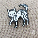Skeleton Cat Enamel Pin