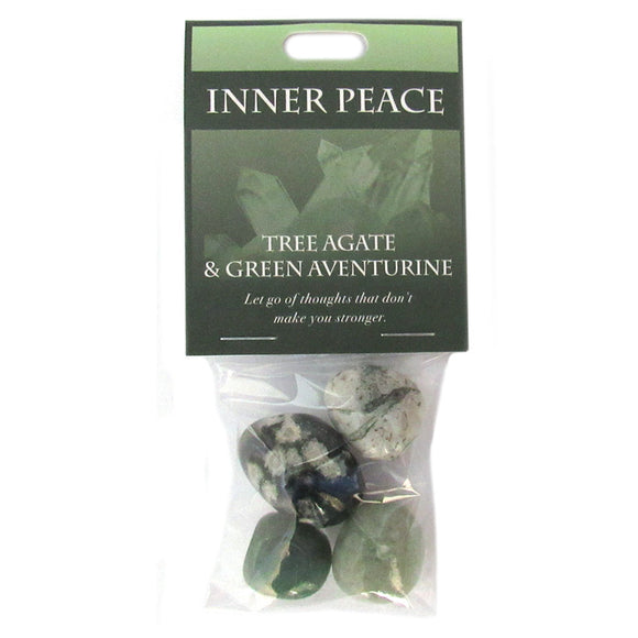 Inner Peace Gemstones (Tree Agate and Green Aventurine) - Package of 4