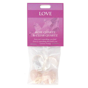 Love Gemstones (Rose Quartz and Clear Quartz) - Package of 4