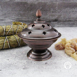 Antiqued Incense Burner with Lid