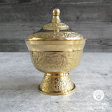 Ornate Brass Bowl with Lid