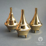 Brass Incense Cone Burner with Lid (Assorted Styles)