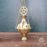 Pentagram Hanging Brass Incense Burner