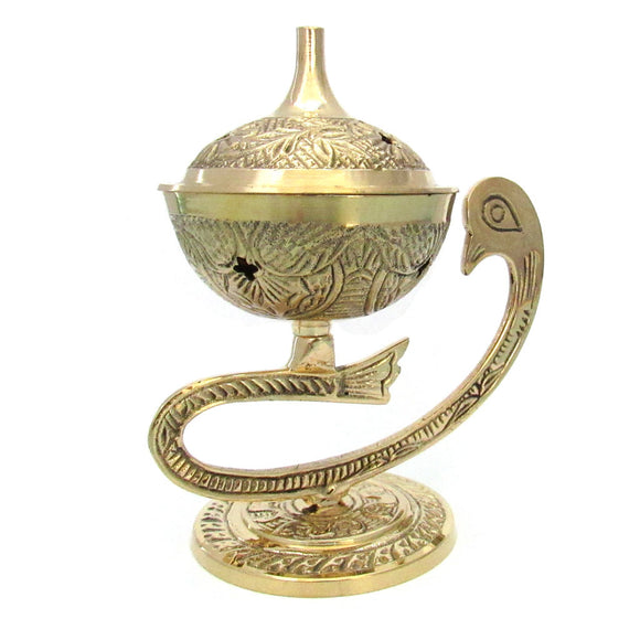 Brass Peacock Incense Burner