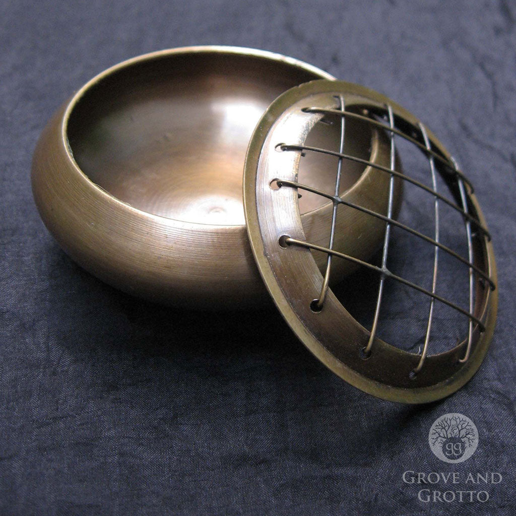 Brass Screen Incense Burner Grove and Grotto