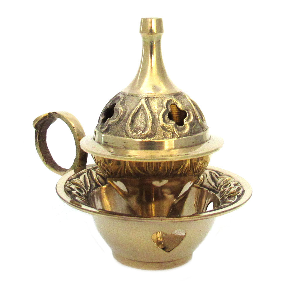 Brass Incense Burner with Finger Ring – Grove and Grotto