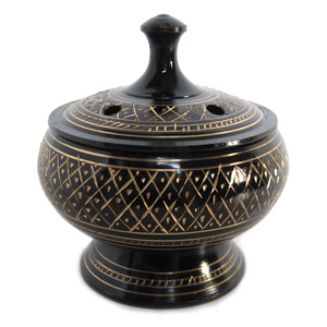 Engraved Incense Burner with Lid