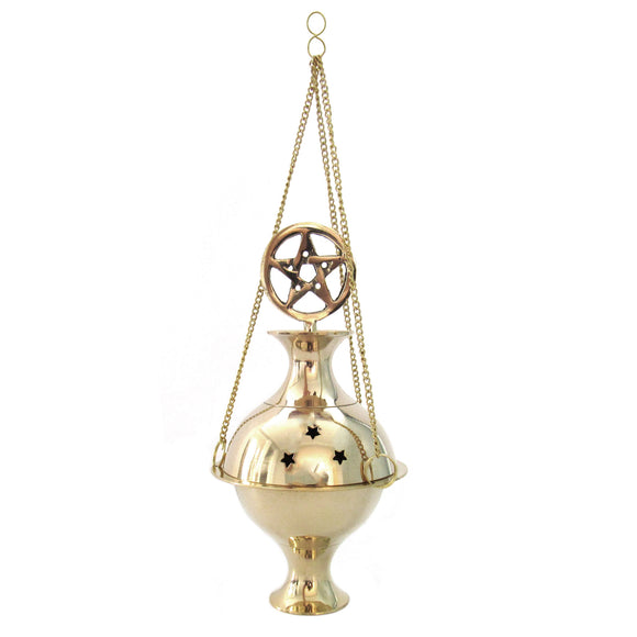 Pentagram Hanging Brass Incense Burner