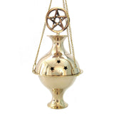 Pentagram Hanging Brass Incense Burner