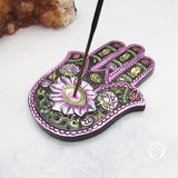 Black and Fuschia Hamsa Incense Burner