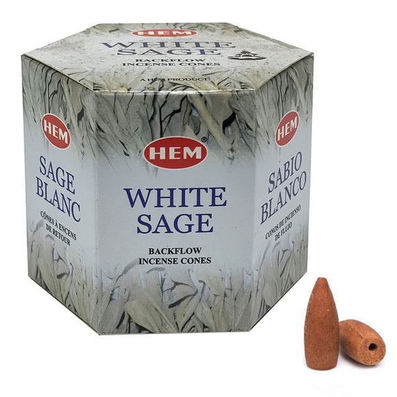 HEM Backflow Incense Cones - White Sage