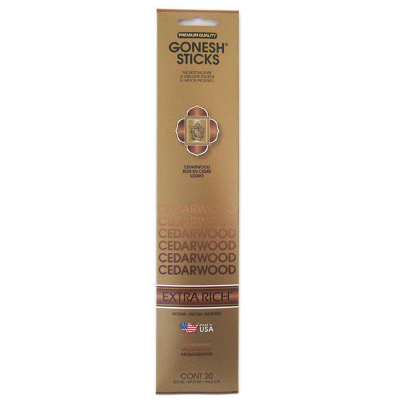 Gonesh Extra Rich Incense Sticks (Package of 20) - Cedarwood