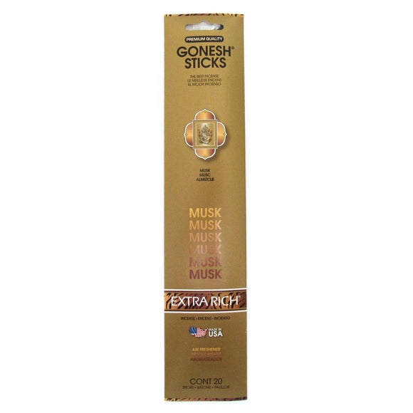 Gonesh Extra Rich Incense Sticks (Package of 20) - Musk