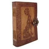 Celtic Wolf and Moon Leather Journal with Latch