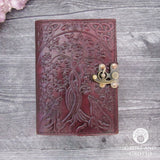 Celtic Wolves Leather Journal with Latch