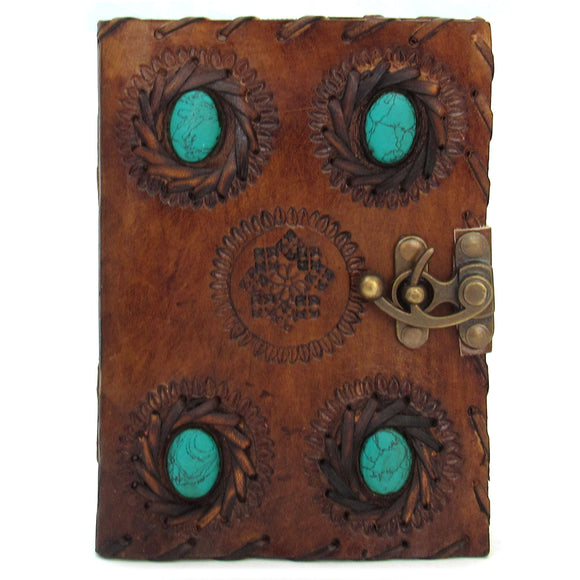 Four-Stone Leather Journal with Latch