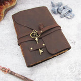 Soft Leather Journal with Key (Antiqued Paper)