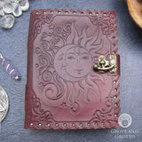 Sun and Moon Leather Journal with Latch