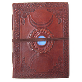 Triple Moon Leather Journal with Stone