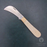 Folding Boline with White Bone Handle (4 Inches)