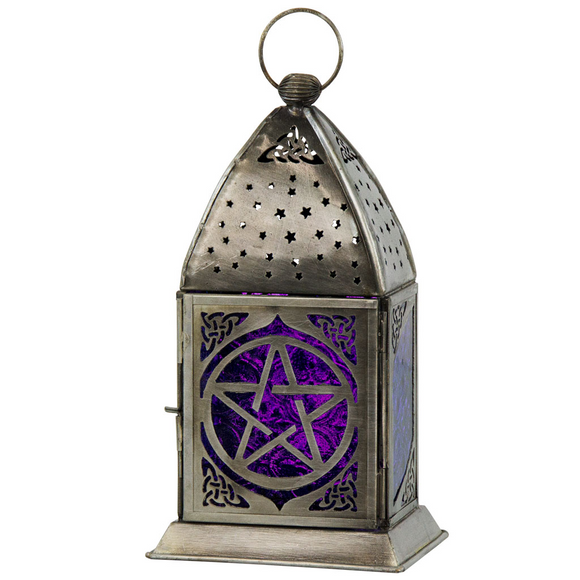 Pentagram Glass and Metal Lantern