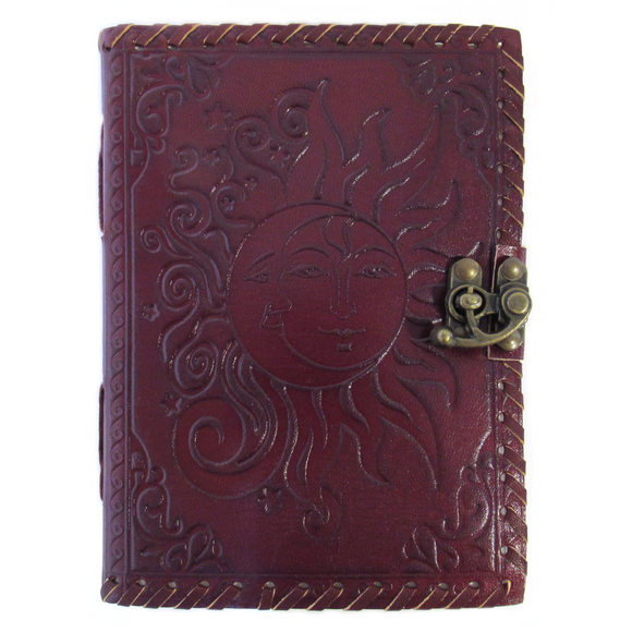 Sun and Moon Leather Journal with Latch