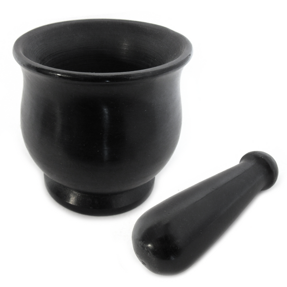 Black Stone Mortar and Pestle (Large)