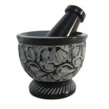 Gray Soapstone Mortar and Pestle