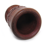 Floral Carved Wood Mortar and Pestle