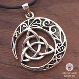 Crescent Moon Triquetra Pendant (Bronze)