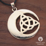Crescent Moon Triquetra Pendant (Bronze)