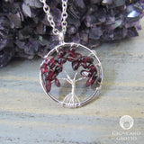 Tree of Life Pendant with Garnet