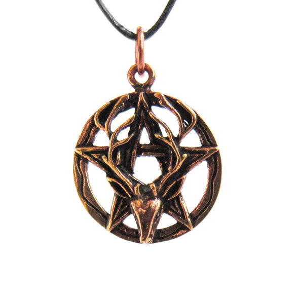 Stag Pentagram Amulet (Bronze)