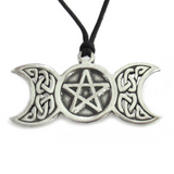 Large Triple Moon and Pentagram Pendant