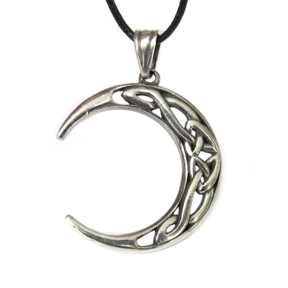 Celtic Weave Crescent Pendant