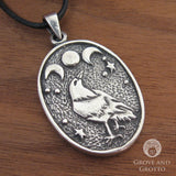 Triple Moon Raven Pendant