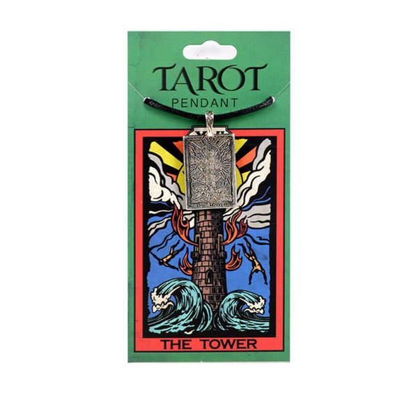 Tarot Card Pewter Pendant - The Tower