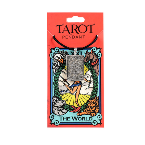 Tarot Card Pewter Pendant - The World