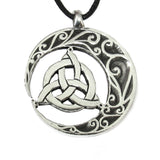 Crescent Moon Triquetra Pendant (Pewter)