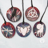 Heart Raku Medallion with Cord