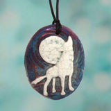 Wolf Raku Medallion with Cord