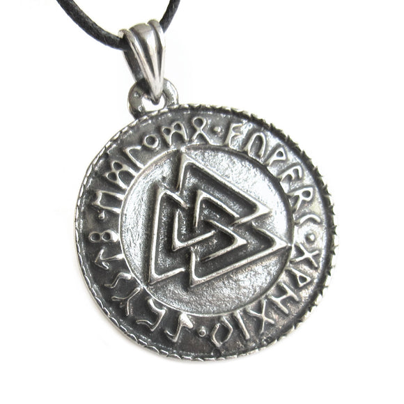 Valknut Pendant with Runes – Grove and Grotto