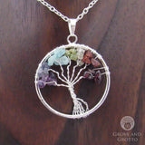 Tree of Life Pendant with Chakra Stones